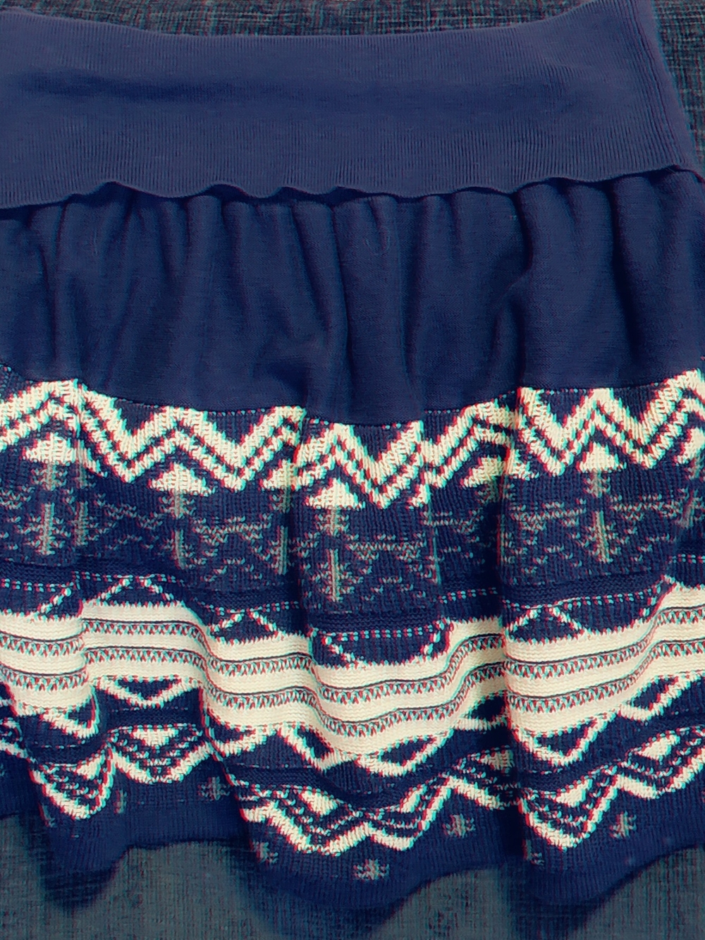 Mossimo Supply Co. Navy Patterned Circle Skirt